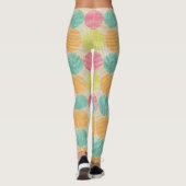 Kleurrijke geometrische abstracte cirkels op crème leggings (Achterkant)