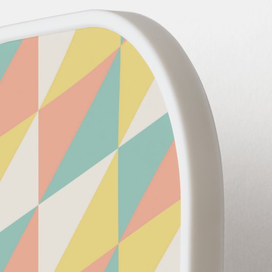 Kleurrijke geometrische Abstracte driehoek Modern Pickleball Paddle (Links Detail)