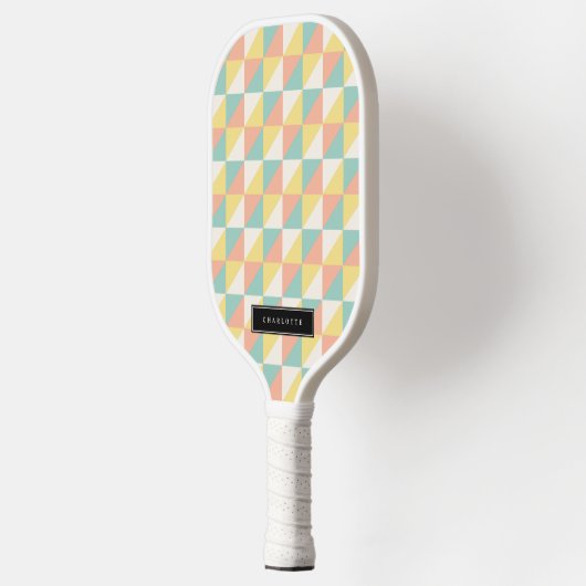 Kleurrijke geometrische Abstracte driehoek Modern Pickleball Paddle (Links)