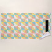 Kleurrijke geometrische Abstracte driehoek Modern Strandlaken (Voorkant)