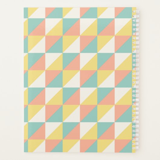 Kleurrijke Geometrische Abstracte Driehoek Patroon Planner (Achterkant)