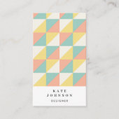 Kleurrijke geometrische Abstracte driehoek QR-code Visitekaartje (Voorkant)