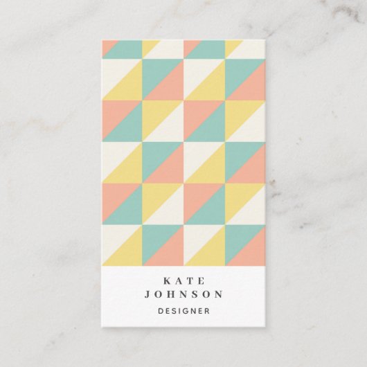 Kleurrijke geometrische Abstracte driehoek QR-code Visitekaartje (Voorkant)