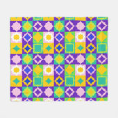 Kleurrijke Geometrische Abstracte Kunst Fleece Deken (Voorkant (Horizontaal))