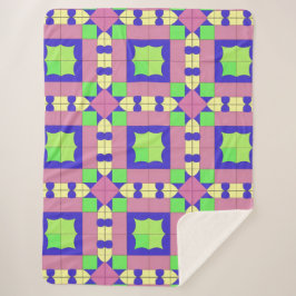 Kleurrijke Geometrische Abstracte Kunst Sherpa Deken