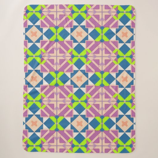 Kleurrijke Geometrische Abstracte Kunst Sherpa Deken (Voorkant)