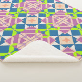 Kleurrijke Geometrische Abstracte Kunst Sherpa Deken (3/4)