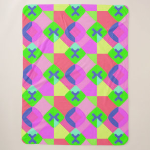 Kleurrijke Geometrische Abstracte Kunst Sherpa Deken