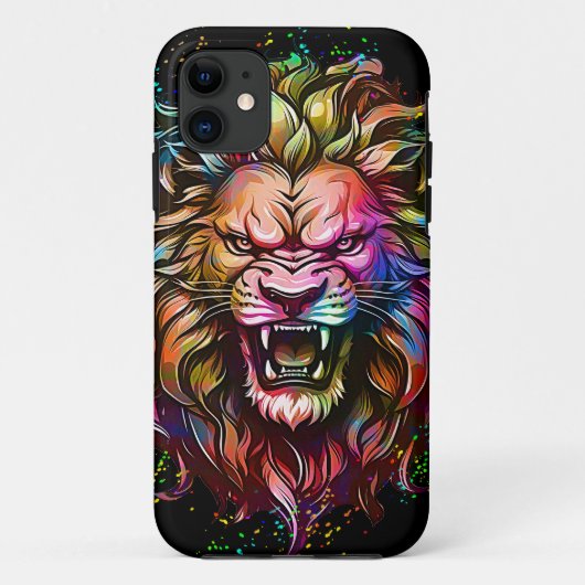 KLEURRIJKE GEOMETRISCHE ABSTRACTE MAJESTUEUZE LION Case-Mate iPhone CASE (Achterkant)
