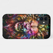 KLEURRIJKE GEOMETRISCHE ABSTRACTE MAJESTUEUZE LION Case-Mate iPhone CASE (Achterkant (horizontaal))