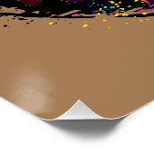 KLEURRIJKE GEOMETRISCHE ABSTRACTE MAJESTUEUZE LION PERFECT POSTER (Hoek)