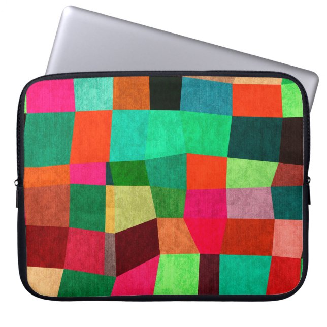 Kleurrijke geometrische: Abstracte naadloze textuu Laptop Sleeve (Voorkant)