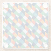 Kleurrijke Geometrische Abstracte Vorm Glazen Onderzetter (Achterkant)