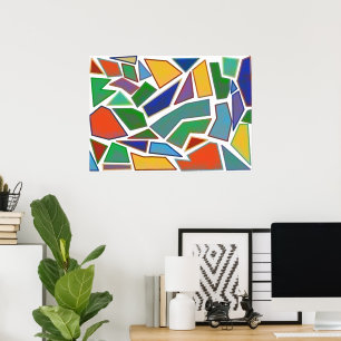 KLEURRIJKE GEOMETRISCHE ABSTRACTE VORMEN KUNST POSTER