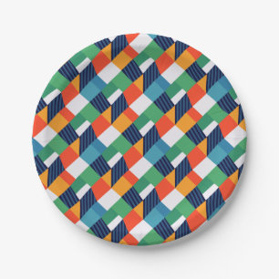 Kleurrijke Geometrische Abstracte Vormgeving Papieren Bordje
