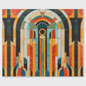 Kleurrijke geometrische art deco patroon 2 cadeaupapier (Vlak)