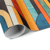Kleurrijke geometrische art deco patroon 2 cadeaupapier (Rol Hoek)