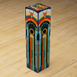 Kleurrijke geometrische art deco patroon 2 wijn<br><div class="desc">Mooie kleurrijke geometrische art deco patroon met heldere kleuren.</div>
