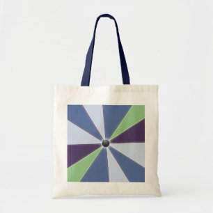 Kleurrijke geometrische balken blauw tote bag