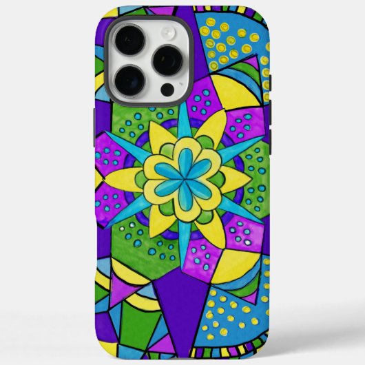 Kleurrijke geometrische bloem Case-Mate iPhone case (Achterkant)