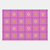 Kleurrijke geometrische bloem patroon afgespeeld e inpakpapier vel (Voorkant 3)