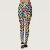 Kleurrijke geometrische bloemen leggings (Achterkant)