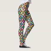 Kleurrijke geometrische bloemen leggings (Rechts)