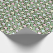 Kleurrijke geometrische bloementuin cadeaupapier (Hoek)