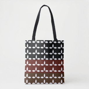 Kleurrijke geometrische bloemstrepen tote bag