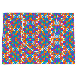 Kleurrijke geometrische cadeautas met levendige pa