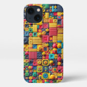 Kleurrijke geometrische chaos _ iPhone hoesje iPhone 13 Hoesje (Achterkant)