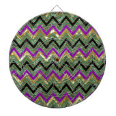 Kleurrijke geometrische chevron gouden accenten dartbord (Voorkant)