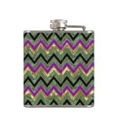 Kleurrijke geometrische chevron gouden accenten heupfles (Achterkant)