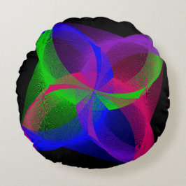 Kleurrijke Geometrische Circulaire Mix Ronde Kusse Rond Kussen