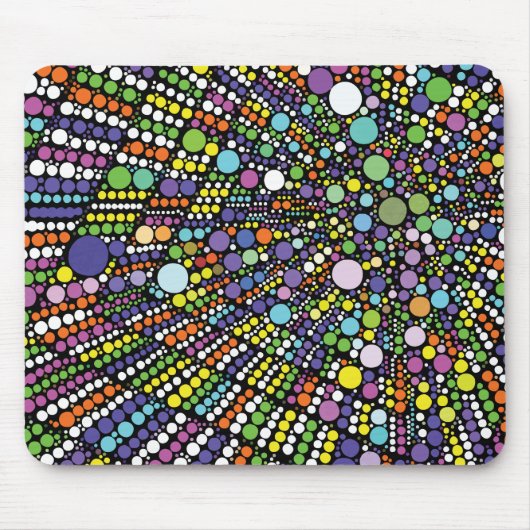 Kleurrijke geometrische cirkels muismat (Voorkant)