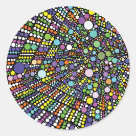 Kleurrijke geometrische cirkels ronde sticker