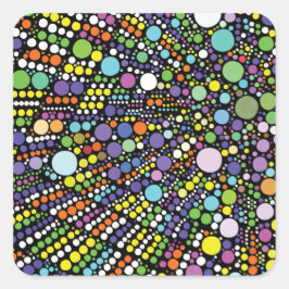 Kleurrijke geometrische cirkels vierkante sticker