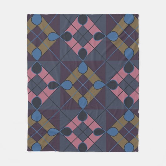 Kleurrijke geometrische diamant fleece deken (Voorkant)