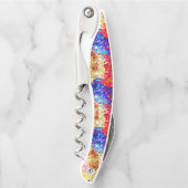 Kleurrijke geometrische disco glitter achtergrond kurkentrekker (Voorkant)