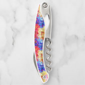 Kleurrijke geometrische disco glitter achtergrond kurkentrekker (Achterkant)