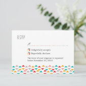 Kleurrijke geometrische driehoek Hart RSVP (Staand voorkant)