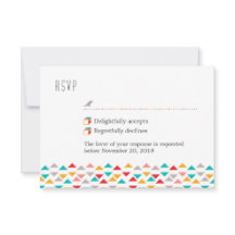 Kleurrijke geometrische driehoek Hart RSVP