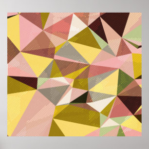 Kleurrijke geometrische driehoeken Abstracte textu Poster