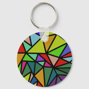 kleurrijke geometrische driehoeken sleutelhanger