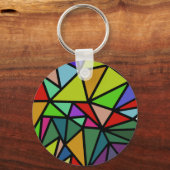 kleurrijke geometrische driehoeken sleutelhanger (Voorkant)