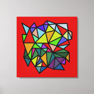 kleurrijke geometrische driehoeken voor kunst canvas afdruk