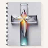 Kleurrijke Geometrische Edelsteen Christelijk Krui Notitieboek (Voorkant)