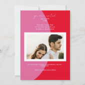 Kleurrijke geometrische eigentijdse 2 foto bruilof kaart (Achterkant)