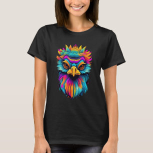 Kleurrijke Geometrische Emu Vogel Pop Dier T-shirt