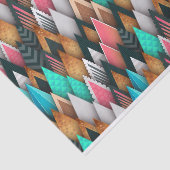 Kleurrijke geometrische Evergreen Forest Kerstboom Tissuepapier (Detail)